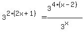 3%5E%282%282x%2B1%29%29=3%5E%284%28x-2%29%29%2F3%5Ex