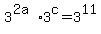 3%5E%282a%29%2A3%5Ec=+3%5E11