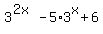 3%5E%282x%29+-5%2A3%5Ex+%2B+6