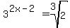3%5E%282x-2%29=root%283%2C2%29