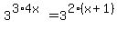 3%5E%283%2A4x%29=3%5E%282%28x%2B1%29%29