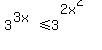 3%5E%283x%29+%3C=+3%5E%282x%5E2%29