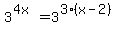 3%5E%284x%29+=+3%5E%283%28x-2%29%29