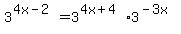 3%5E%284x+-+2%29+=+3%5E%284x+%2B+4%29+%2A+3%5E%28-3x%29