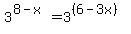 3%5E%288-x%29+=+3%5E%28%286-3x%29%29