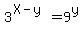 3%5E%28X-y%29+=+9%5Ey
