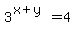 3%5E%28x%2By%29+=+4