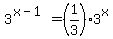 3%5E%28x-1%29=%281%2F3%29%2A3%5Ex