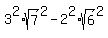 3%5E2%2Asqrt%287%29%5E2+-+2%5E2%2Asqrt%286%29%5E2