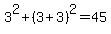 3%5E2%2B%283%2B3%29%5E2=45