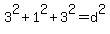 3%5E2%2B1%5E2%2B3%5E2=d%5E2