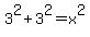 3%5E2%2B3%5E2=x%5E2