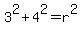 3%5E2%2B4%5E2=r%5E2
