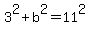 3%5E2%2Bb%5E2=11%5E2