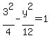 3%5E2%2F4-y%5E2%2F12=1