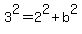 3%5E2=2%5E2%2Bb%5E2