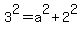 3%5E2=a%5E2%2B2%5E2