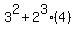 3%5E2+%2B+2%5E3%284%29