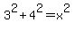 3%5E2+%2B+4%5E2+=+x%5E2