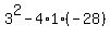 3%5E2-4%2A1%2A%28-28%29
