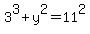 3%5E3%2By%5E2=11%5E2