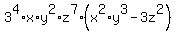 3%5E4%2Ax%2Ay%5E2%2Az%5E7%28x%5E2%2Ay%5E3-3z%5E2%29