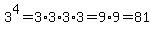 3%5E4=3%2A3%2A3%2A3=9%2A9=81
