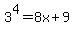 3%5E4+=+8x+%2B+9