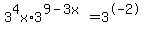 3%5E4x+%2A+3%5E%289-3x%29=3%5E-2