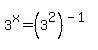 3%5Ex=%283%5E2%29%5E%28-1%29