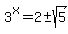 3%5Ex=2+%2B-+sqrt%285%29