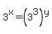 3%5Ex+=+%283%5E3%29%5Ey