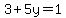 3+%2B+5y+=+1