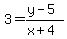 3+=+%28y-5%29%2F%28x%2B4%29