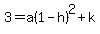3+=+a%281-h%29%5E2+%2B+k