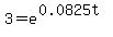 3+=+e%5E%280.0825t%29