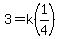 3+=+k%281%2F4%29