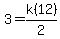 3+=+k%2812%29%2F2