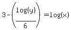 3+-+%28log%28%28y%29%29%2F6%29+=+log%28%28x%29%29