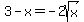 3+-+x+=+-+2sqrt%28x%29