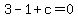3-1%2Bc=0