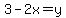 3-2x=y