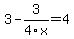 3-3%2F4x=4