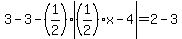 3-3-%281%2F2%29%2Aabs%28%281%2F2%29x-4%29=2-3