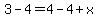 3-4+=4-4+%2Bx