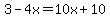 3-4x=10x%2B10