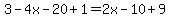3-4x-20%2B1=2x-10%2B9
