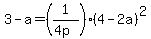 3-a=%281%2F%284p%29%29%284-2a%29%5E2