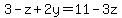 3-z%2B2y=11-3z