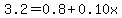 3.2+=+0.8+%2B+0.10x